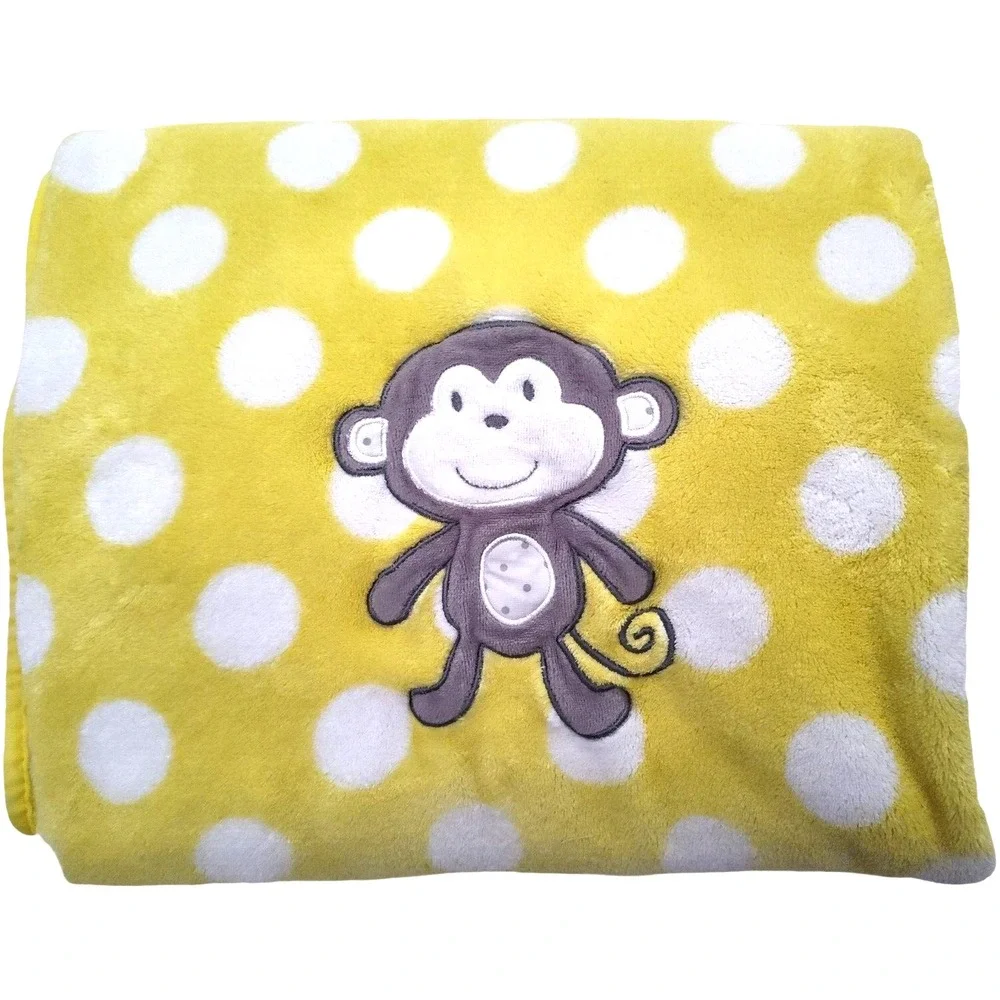 Circo Yellow Monkey Polka Dot Baby Blanket Target‎ Fleece Security Lovey Unisex